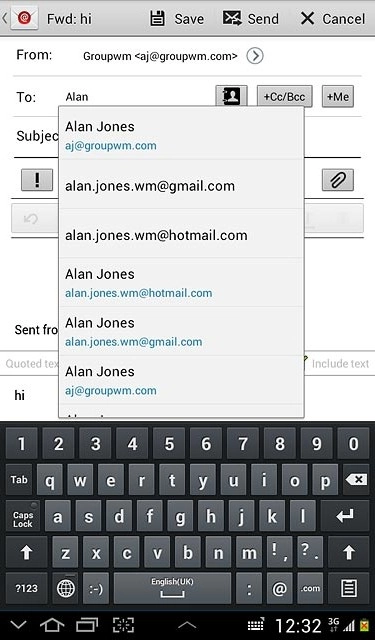 Press the required contact.