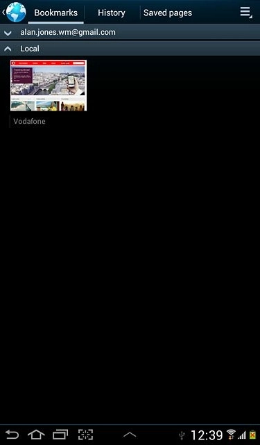 Press the required bookmark.