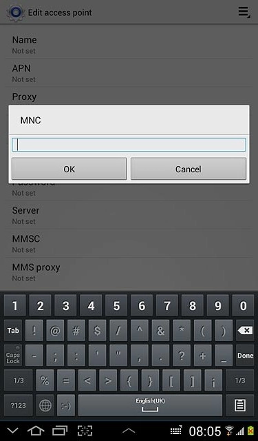 Key in 03 and press OK.