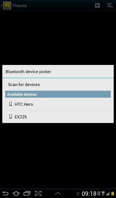 Press the required Bluetooth device.