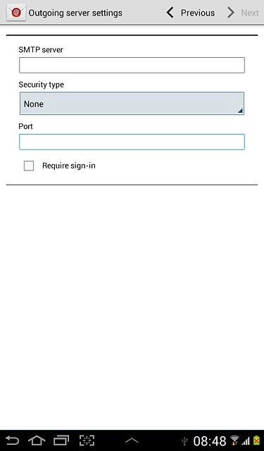 Press Require sign-in to turn SMTP authentication on or off.