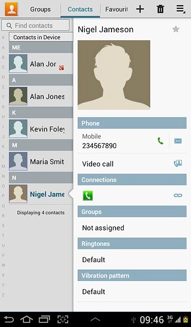 Press the new contact icon.