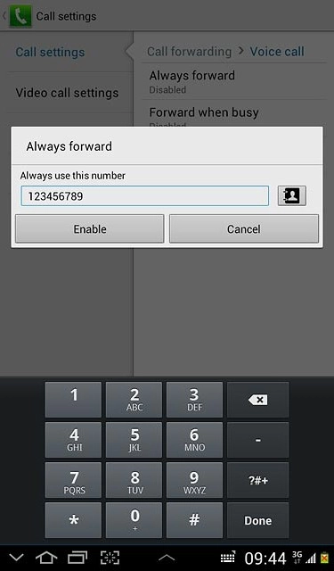 Key in the required number and press Enable.