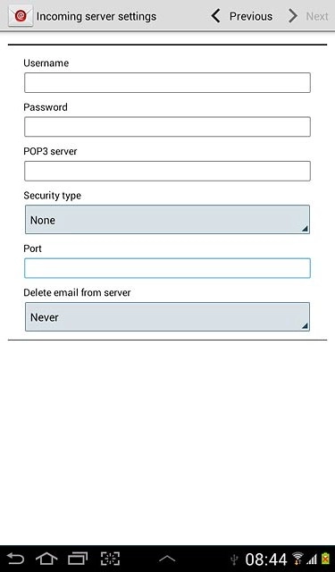 Press the drop down list below Delete email from server.