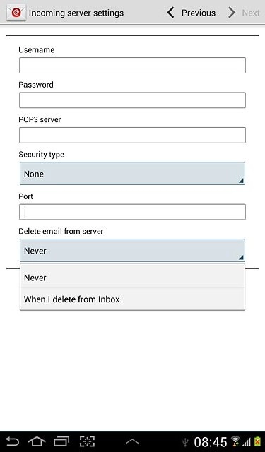 Press Never or When I delete from Inbox.