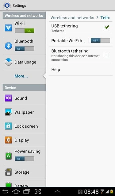 When the box next to the menu item is ticked (V), the function is turned on.