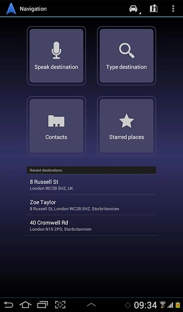 Press one of the following search options:Speak destination, go to 2a.