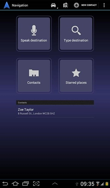Contacts with addresses are displayed.Press the required contact.