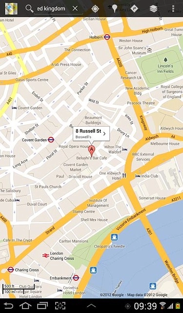 Press the information field above the destination.