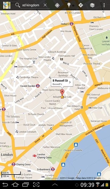 Press the information field above the destination.