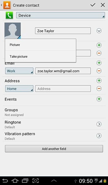 To use a saved picture:Press Picture.