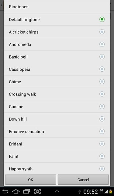 Press the different ring tones to listen to them.