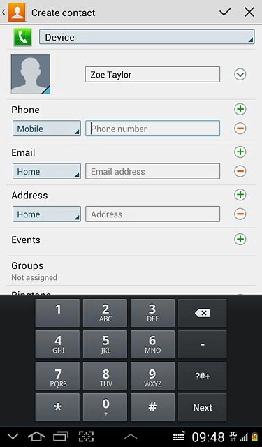 Press Phone number and key in the required phone number.