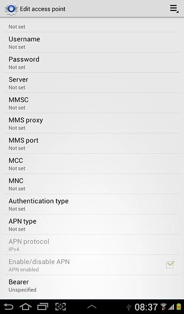 Press the settings icon.