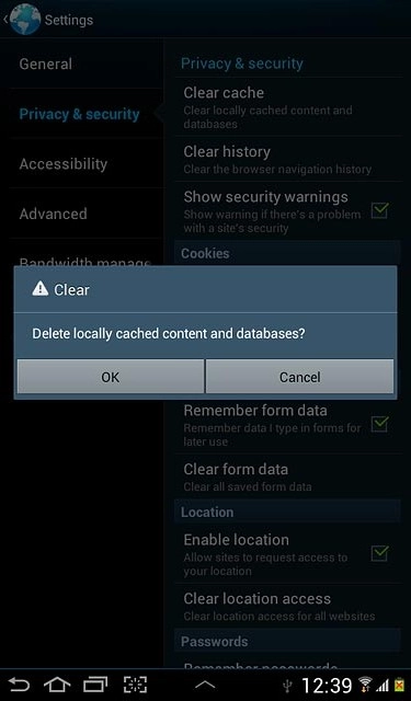 Press OK to confirm.