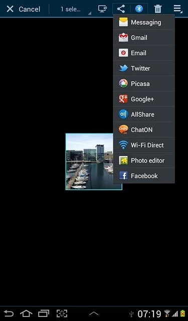 Press Messaging.A picture message containing the picture or video clip is created.Key in the first letters of the required contact.Matching contacts are displayed.