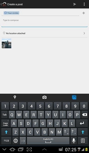 Press Type to compose and key in text for the picture.