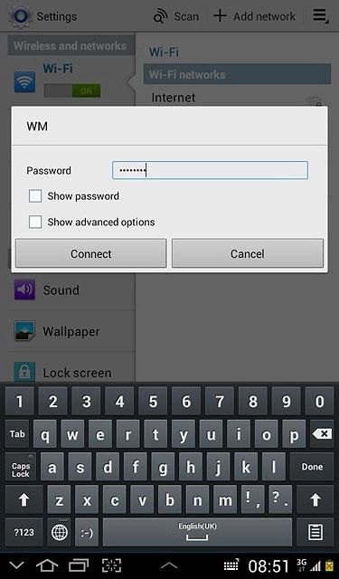 Follow the instructions on the display to select security settings, if required.Press Connect, if required.