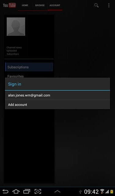 Press the required account.