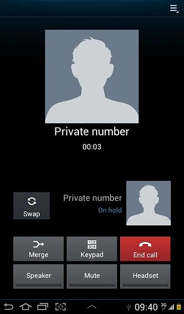 Press Swap to swap calls.