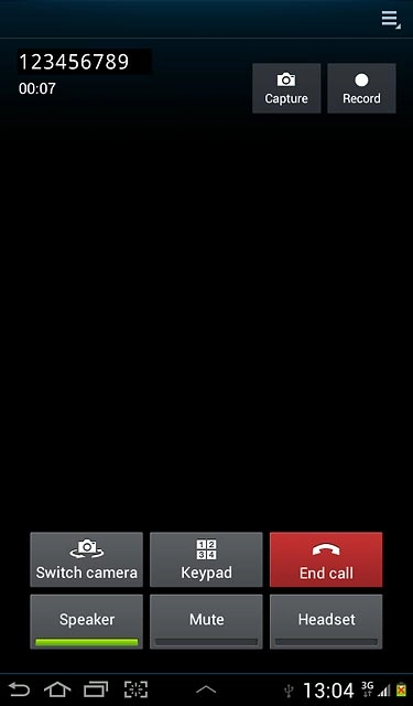 To turn the camera on or off:Press the settings icon.