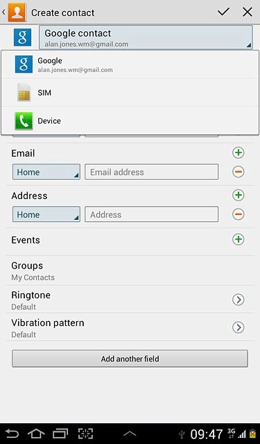 The steps below are based on the Device phone book. If you select another phone book, there may be some differences in relation to the instructions.