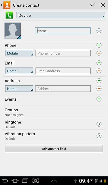 Press Name and key in the required name.