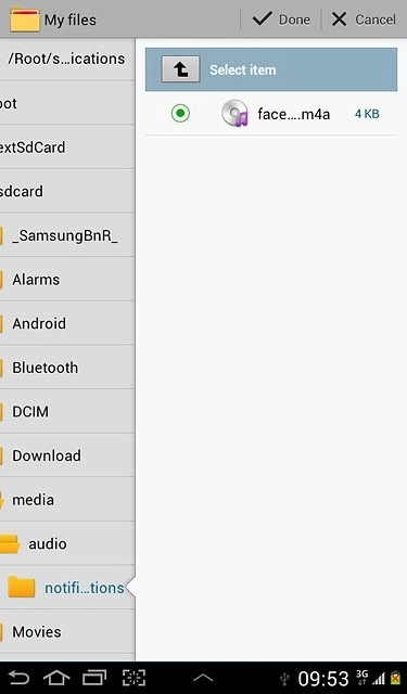 Once you've found a ring tone you like, press Done.