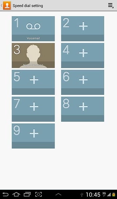 Press the required speed dialling key.