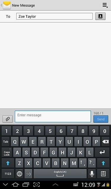 Press Enter message.Write the text for your text message.
