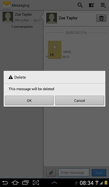 Press OK to confirm.