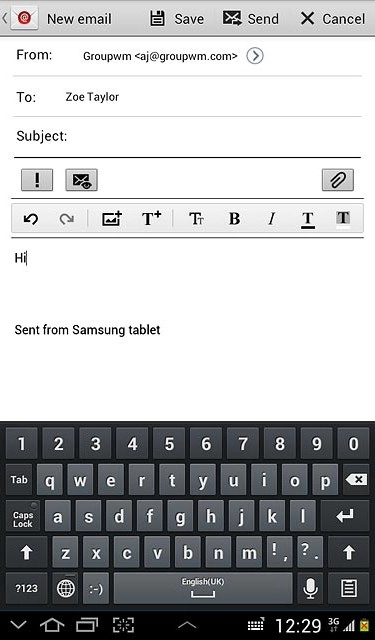 Press the attachment icon.