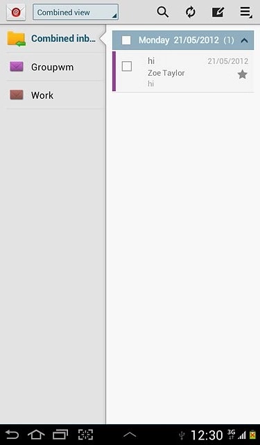 Press the name of the email account.