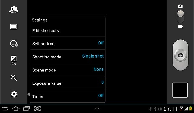 Press the camera settings icon.