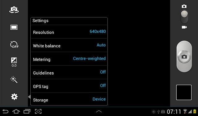 Press the camera settings icon.