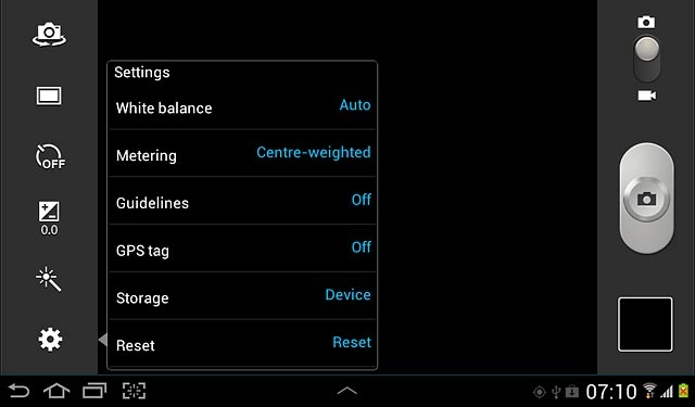 Press the camera settings icon.