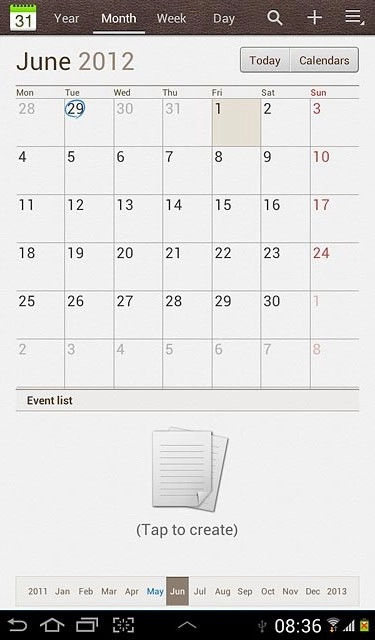 To go to the current date:Press Today.