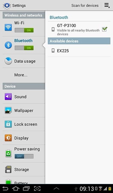 When the box next to your device is ticked (V), the function is turned on.