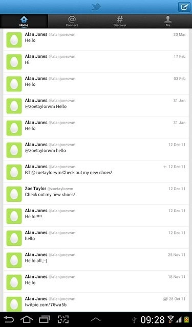 Press Home.You can find the status updates of your friends below their names.