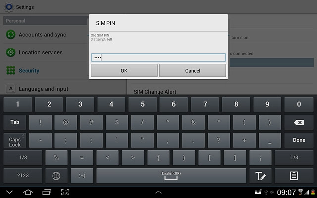 Key in your current PIN and press OK.