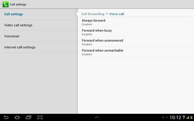 Press one of the following options:Always forward