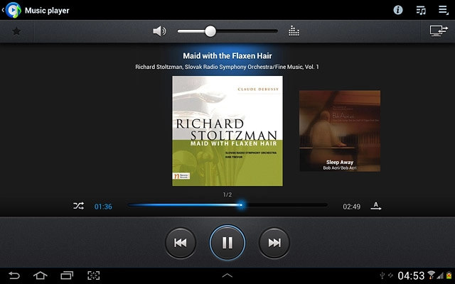Press the shuffle icon.Depending on the current setting, the function is turned on or off.