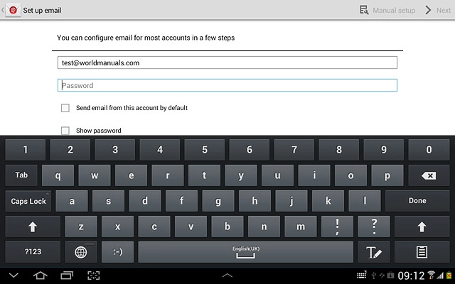 Press Password and key in your password.