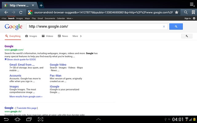 Press the address bar.
