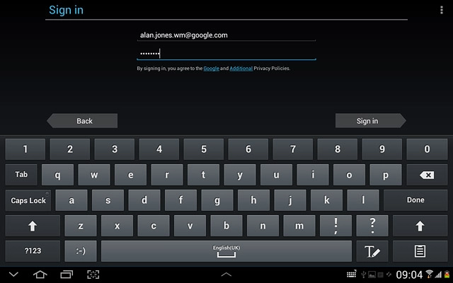Press Sign in.Follow the instructions on the display to select settings for Google account.