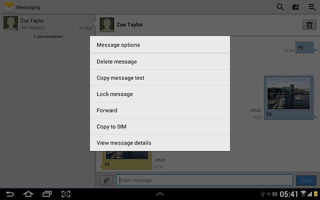 Press Delete message.
