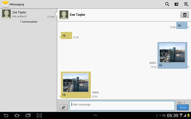 Press and hold the required text message until a pop-up menu is displayed.