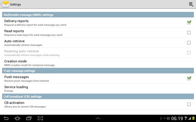 When the box next to the menu item is ticked (V), the function is turned on.