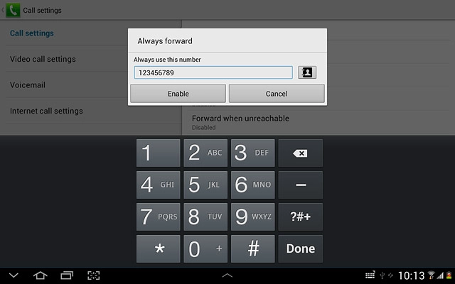 Key in the required number and press Enable.