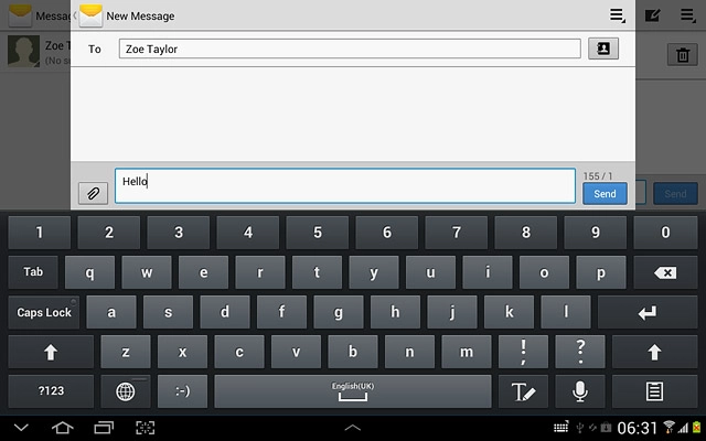 Press the attachment icon.Choose one of the following options:Insert picture, go to 4a.Insert video clip, go to 4b.Insert audio file, go to 4c.